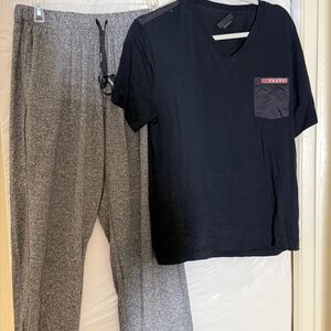 Prada Black and Gray Pajama Set